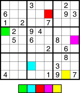 Sudoku 5 kleuren